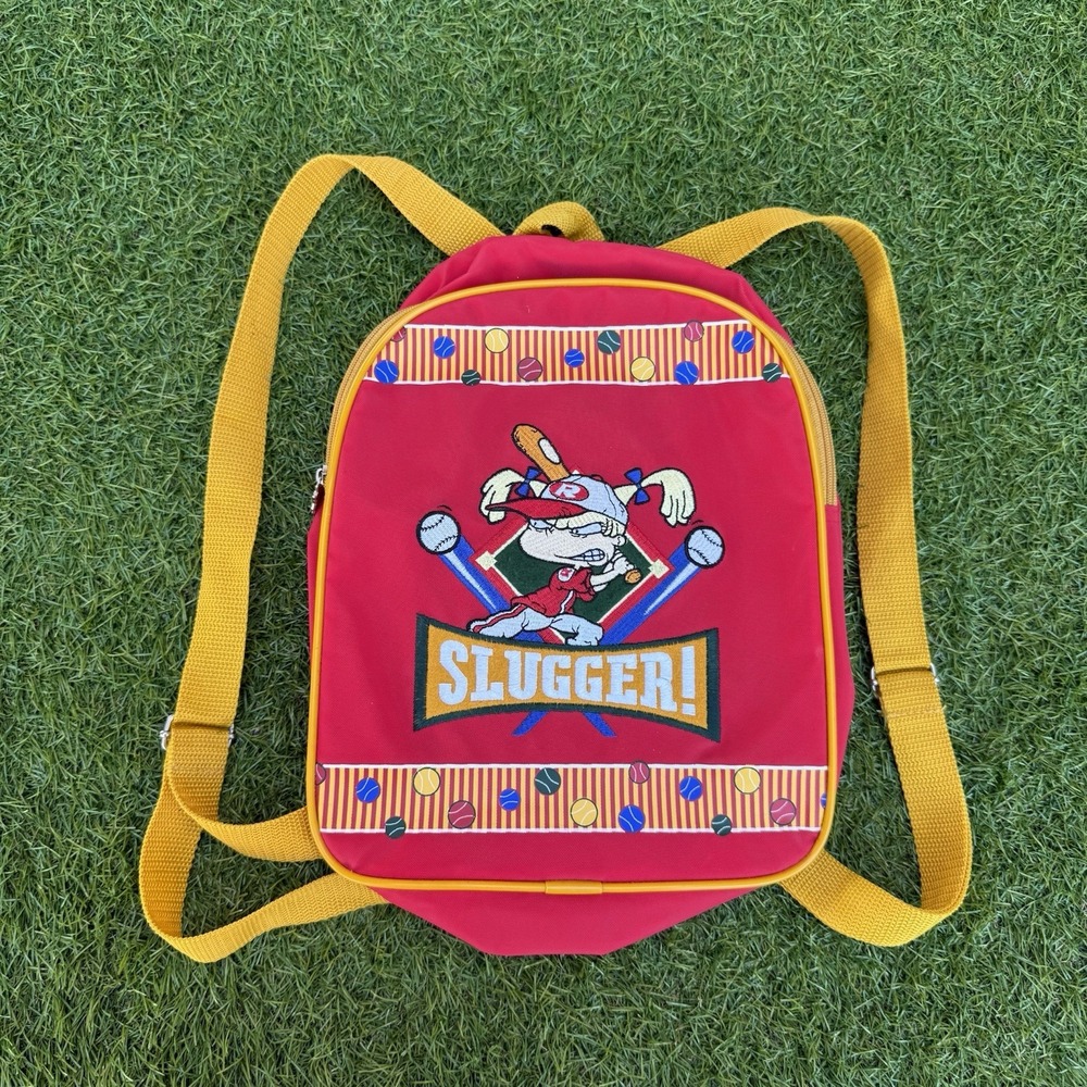 Vintage‎ Nickelodeon Rugrats Angelica Backpack Embroidered Baseball Red Colorful